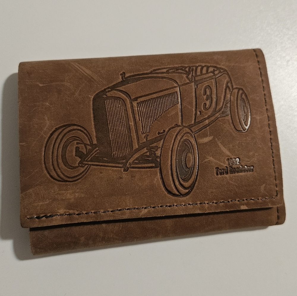 Mens Leather Tri-fold Wallet
